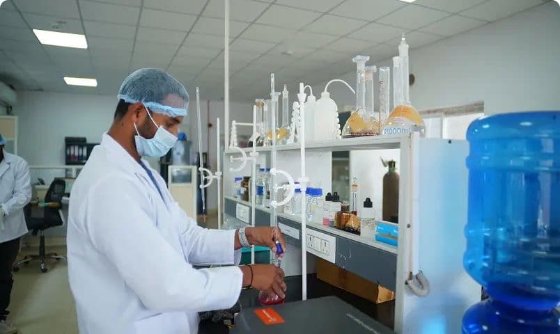 Laboratory analysis at the ethanol facility's quality-control lab