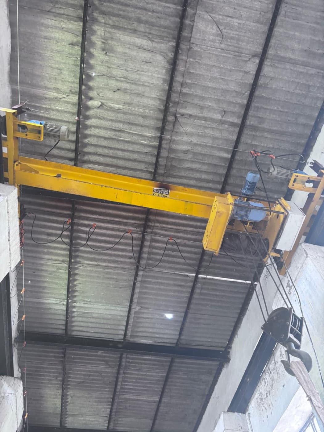 Overhead crane at an Avon Enterprises installation site